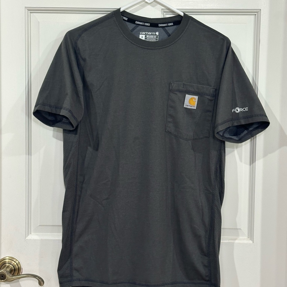 Carhartt Men's Short Sleeve Pocket Tee - Charcoal (Small) #90